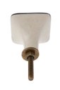 Ver imagem 2 de Puxador Decorativo de Cerâmica Branco Quadrado Trabalhado