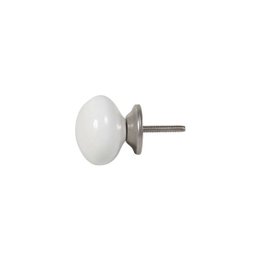 Puxador Decorativo de Cerâmica Branco para Móveis - 1