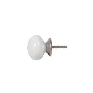 Puxador Decorativo de Cerâmica Branco para Móveis