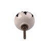 Puxador Decorativo de Cerâmica Branco Preto Trabalhado - 3