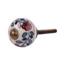 Ver imagem 4 de Puxador Decorativo de Cerâmica Branco Florido para Móveis