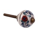 Ver imagem 1 de Puxador Decorativo de Cerâmica Branco Florido para Móveis