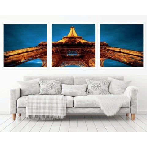 Quadro Decorativo 195x64cm Torre Eiffel Paris Quarto Sala