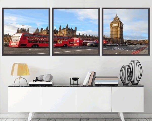 Quadro Decorativo 195x64cm Big Ban Londres Quarto Sala