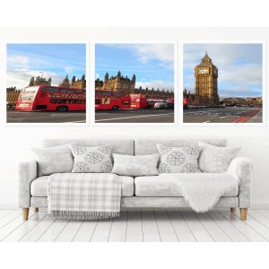 Quadro Decorativo 195x64cm Big Ban Londres Quarto Sala