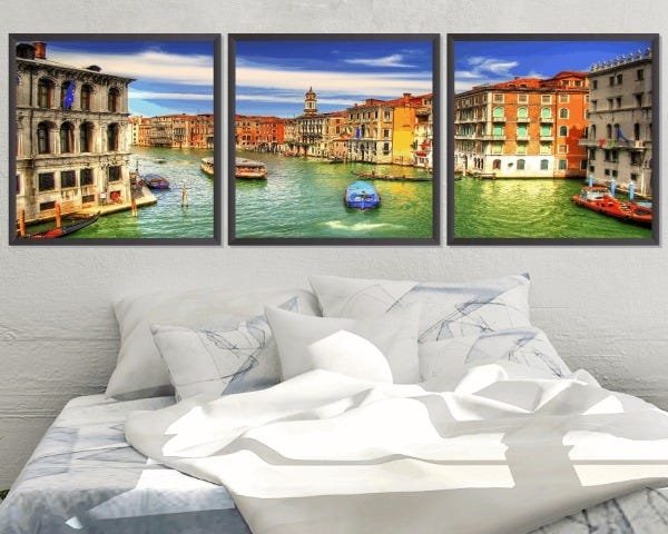 Quadro Decorativo 195x64cm Veneza Itália Quarto Sala