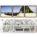 Ver imagem 1 de Quadro Decorativo 195x64cm Barco Praia Tailândia Quarto Sala