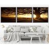 Quadro Decorativo 195x64cm Por Do Sol Na Árvore Colina Sala - 1