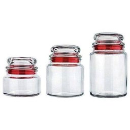 Conjunto de Potes de Vidro Multiuso VDR1129 3 PC. Vermelho - 3