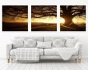 Ver imagem 1 de Quadro Decorativo 195x64cm Por Do Sol Na Árvore Colina Sala