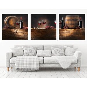 Quadro Decorativo 195x64cm Adega Vinho Bebida Quarto Sala