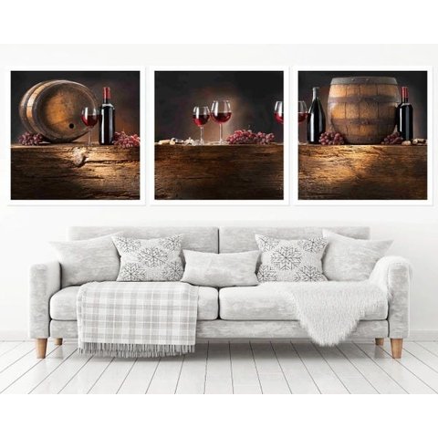 Quadro Decorativo 195x64cm Adega Vinho Bebida Quarto Sala