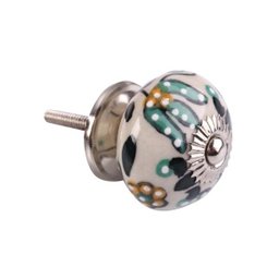 Puxador Decorativo de Cerâmica Trabalhado para Moveis Armários - 1