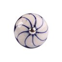 Ver imagem 1 de Puxador Decorativo de Cerâmica Branco e Azul para Moveis