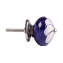 Ver imagem 2 de Puxador Decorativo de Cerâmica Branco e Azul para Moveis