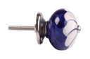 Ver imagem 2 de Puxador Decorativo de Cerâmica Branco e Azul para Moveis