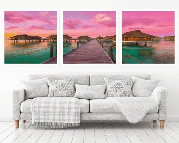 Quadro Decorativo 195x64cm Próximo Ao Paraíso Quarto Sala