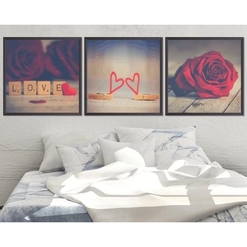 Quadro Decorativo 195x64cm Love Amor Namorados Quarto Sala