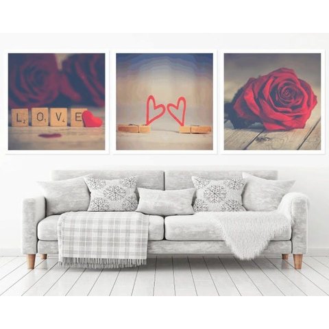 Quadro Decorativo 195x64cm Love Amor Namorados Quarto Sala