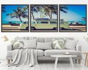 Ver imagem 1 de Quadro Decorativo 195x64cm Kombi Praia Sol Quarto Sala