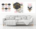 Ver imagem 1 de Quadro Decorativo 195x64cm Abstrato Geométrico Rose Moderno