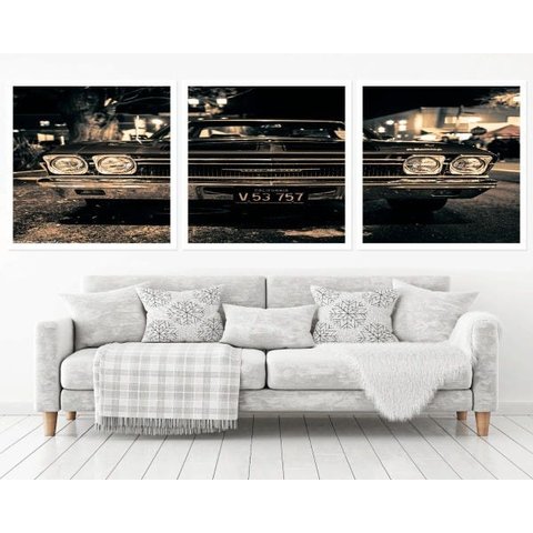 Quadro Decorativo 195x64cm Carro Antigo Impala Quarto Sala