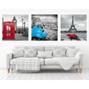 Ver imagem 1 de Quadro Decorativo 195x64cm Londres Roma Paris Quarto Sala