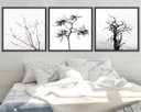 Ver imagem 1 de Quadro Decorativo 195x64cm Galhos Flores Preto E Branco Sala