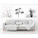 Ver imagem 1 de Quadro Decorativo 195x64cm Galhos Flores Preto E Branco Sala