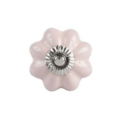Puxador Decorativo de Cerâmica Rosa Bebê para Gaveta Armários - 1