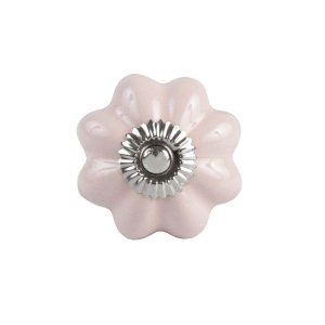 Puxador Decorativo de Cerâmica Rosa Bebê para Gaveta Armários