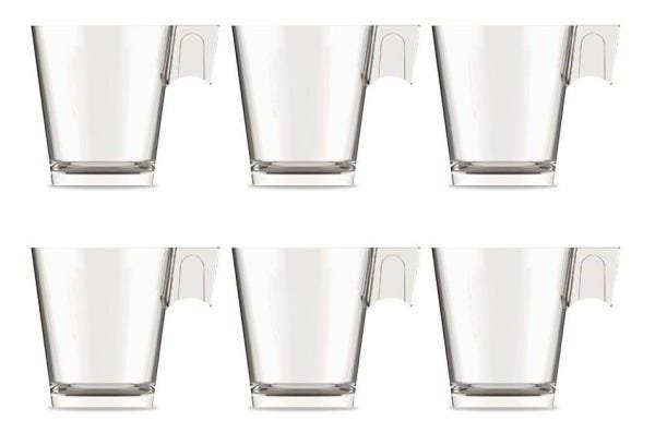 Jogo Xícaras De Café Expresso 80 Ml Vidro 6 Peças Class Home