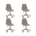 Ver imagem 2 de Kit 04 Cadeiras Office Eiffel Botonê Ajustável Base Giratória - Bege + E-book