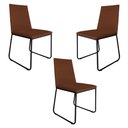 Ver imagem 1 de Kit 3 Cadeiras de Jantar Estofada Lille Base Preta Veludo Terracota - Montanaris Decor