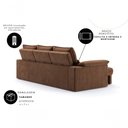 Ver imagem 4 de Sofá com Chaise Copacabana 4 Lugares Retrátil e Reclinável 230cm Marrom Cia Lar Móveis
