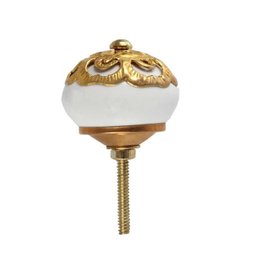 Puxador Decorativo de Cerâmica Dourado para Gaveta Armários - 2