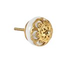 Ver imagem 1 de Puxador Decorativo de Cerâmica Dourado para Gaveta Armários