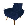 Poltrona com Puff Opala Decorativo Veludo Azul Marinho Amamentação e Descanso - D'Rost - 4
