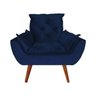 Poltrona com Puff Opala Decorativo Veludo Azul Marinho Amamentação e Descanso - D'Rost - 2