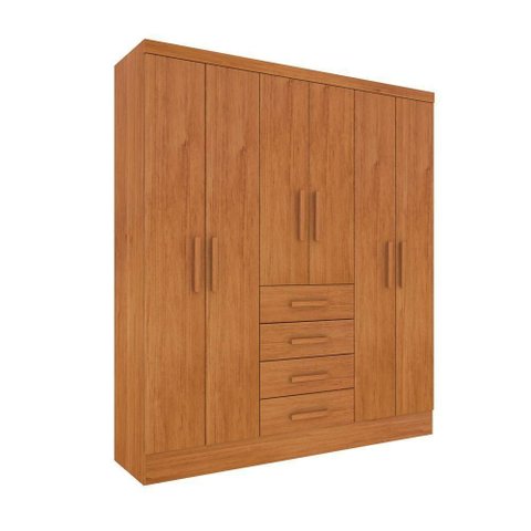 Guarda Roupa Casal 6 Portas 4 Gavetas Arizona S/ Espeho S/ Pés - Tcil Cinamomo
