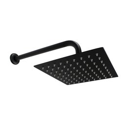 Ducha Quadrada Inox 20 Cm Preto C/ Cano de Parede Redondo - 1