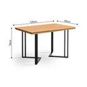 Ver imagem 3 de Mesa Industrial 1,20m Alice Tampo Imbuia em Madeira Maciça Base Cor Preto