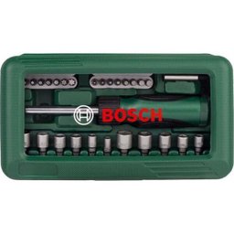 Jogo de Bits e Soquetes Bosch, 46 Peças - 2607017399/504 - 1 Jogo de Bits e Soquetes Bosch, 46 Peças - 2607017399/504 - 1