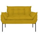 Ver imagem 5 de Poltrona Sofá Luxo Base Metal Preto Recepção Escritório Cor:amarelo