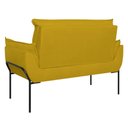 Ver imagem 2 de Poltrona Sofá Luxo Base Metal Preto Recepção Escritório Cor:amarelo