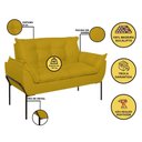 Ver imagem 6 de Poltrona Sofá Luxo Base Metal Preto Recepção Escritório Cor:amarelo