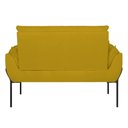 Ver imagem 3 de Poltrona Sofá Luxo Base Metal Preto Recepção Escritório Cor:amarelo