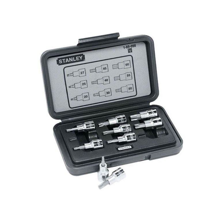 Jogo de Chave de Soquetes Tipo Torx 9 Peças de T20 a T60 (stanley 89-098) Jogo de Chave de Soquetes Tipo Torx 9 Peças de T20 a T60 (stanley 89-098)