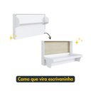 Ver imagem 3 de Cama Retrátil Solteiro 196 cm com Prateleira para Quarto Cor:Branco com Carvalho Araguaia