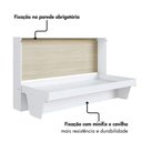 Ver imagem 6 de Cama Retrátil Solteiro 196 cm com Prateleira para Quarto Cor:Branco com Carvalho Araguaia